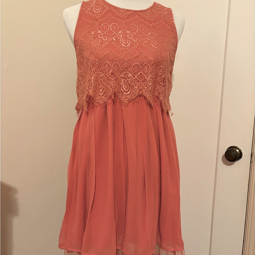 Forever 21 Lace Chiffon Mini Dress Medium